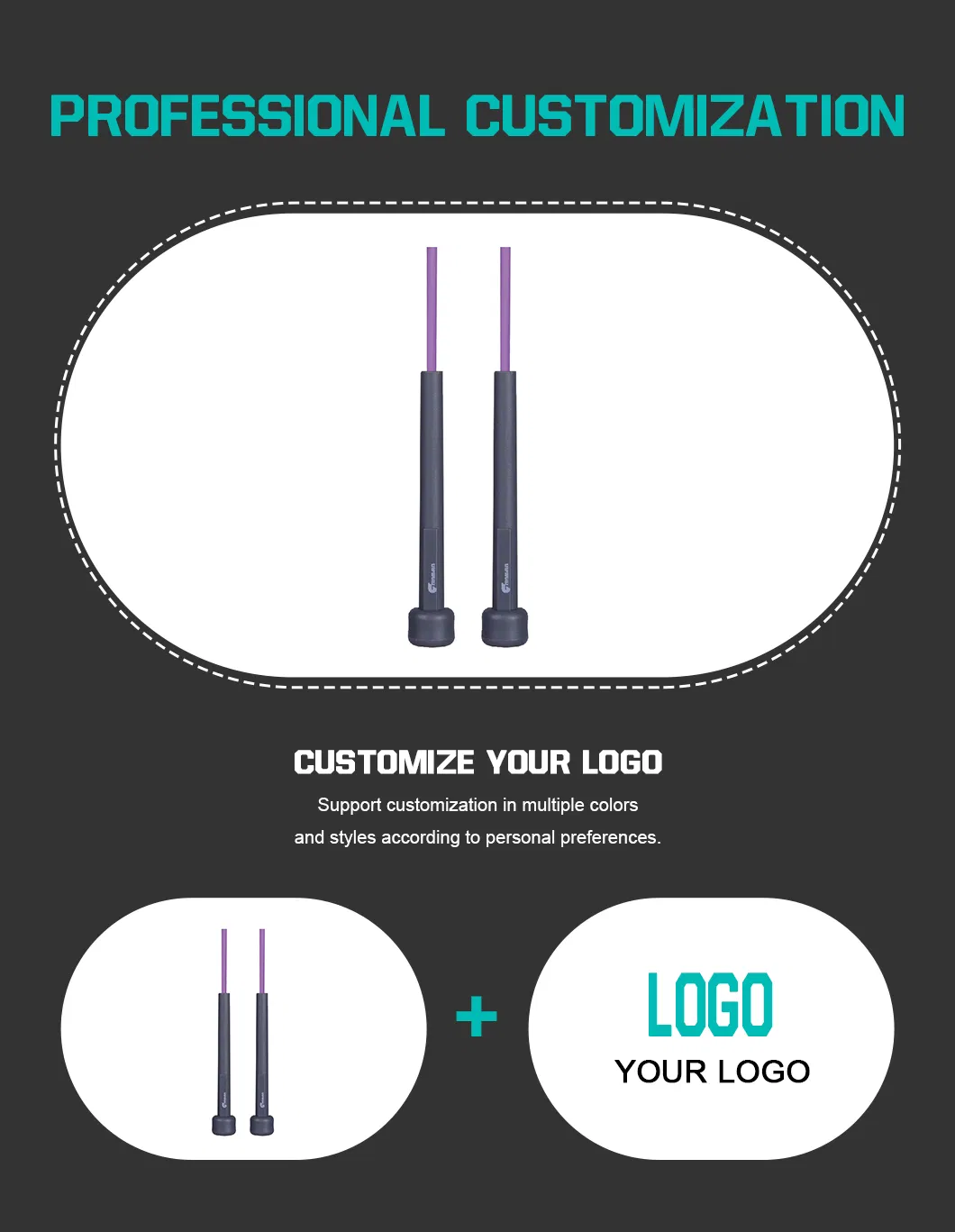 New Trends Fitness Adjustable Length Skipping PVC PP Handle Jump Rope