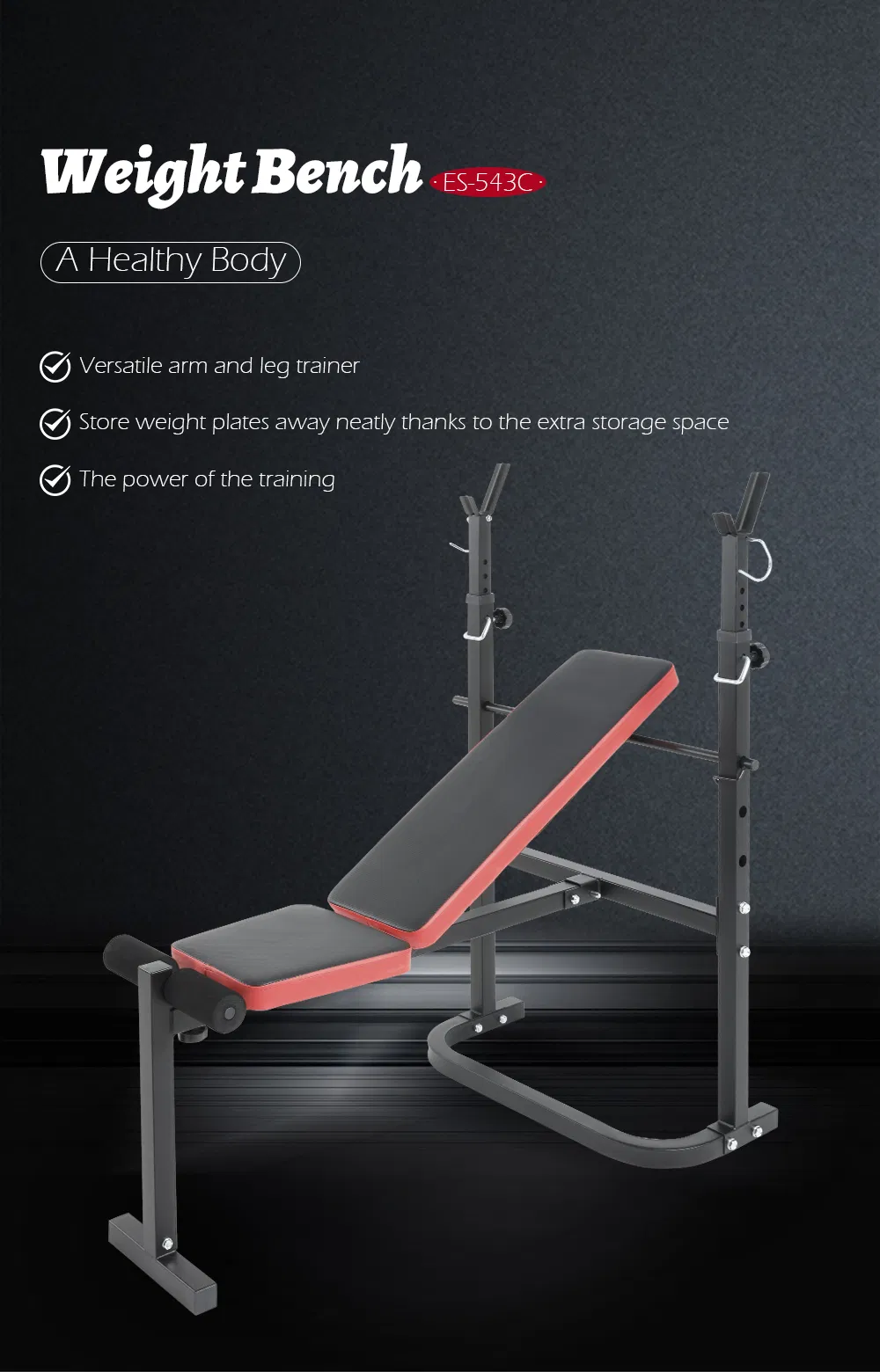 High Quality Adjustable Home Fitness Gym Equipment Workout Bench Detail 1