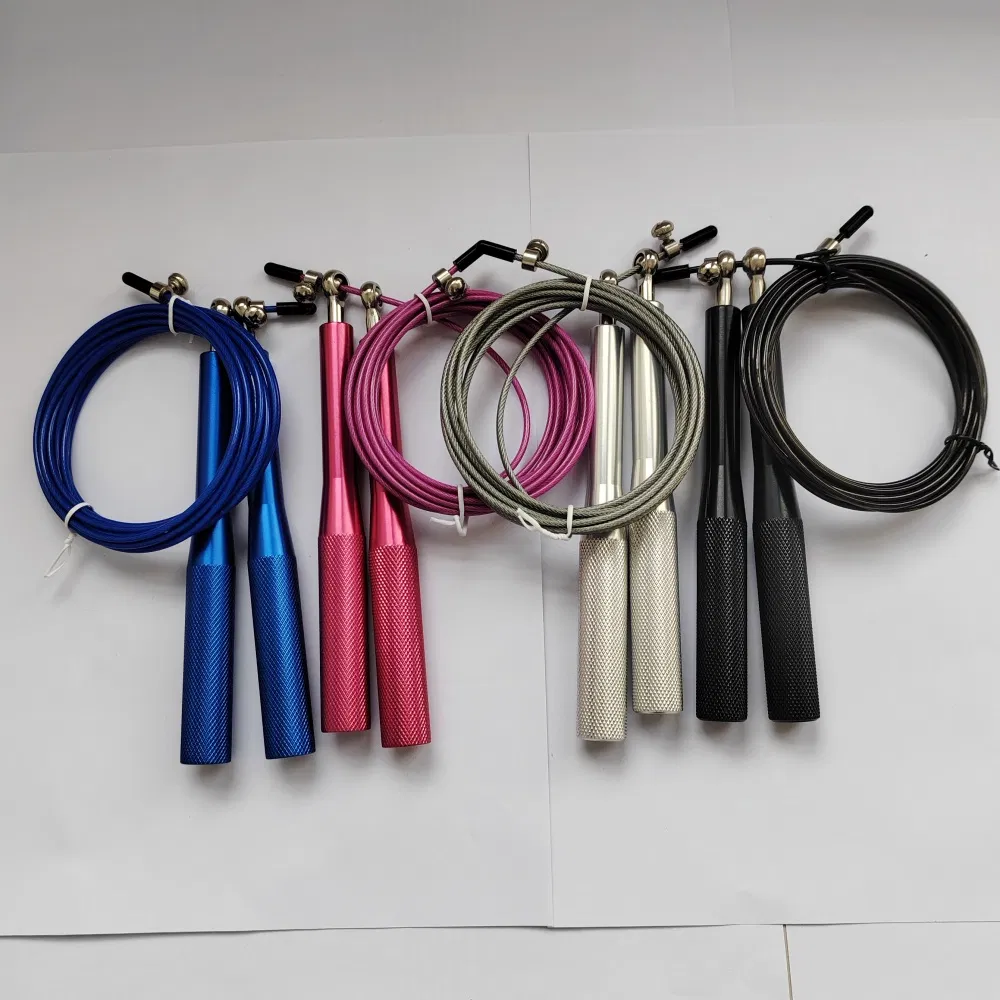 Custom Fitness Adjustable Aluminum Handle Steel Wire Skipping Speed Aerobic Exercise Jump Rope