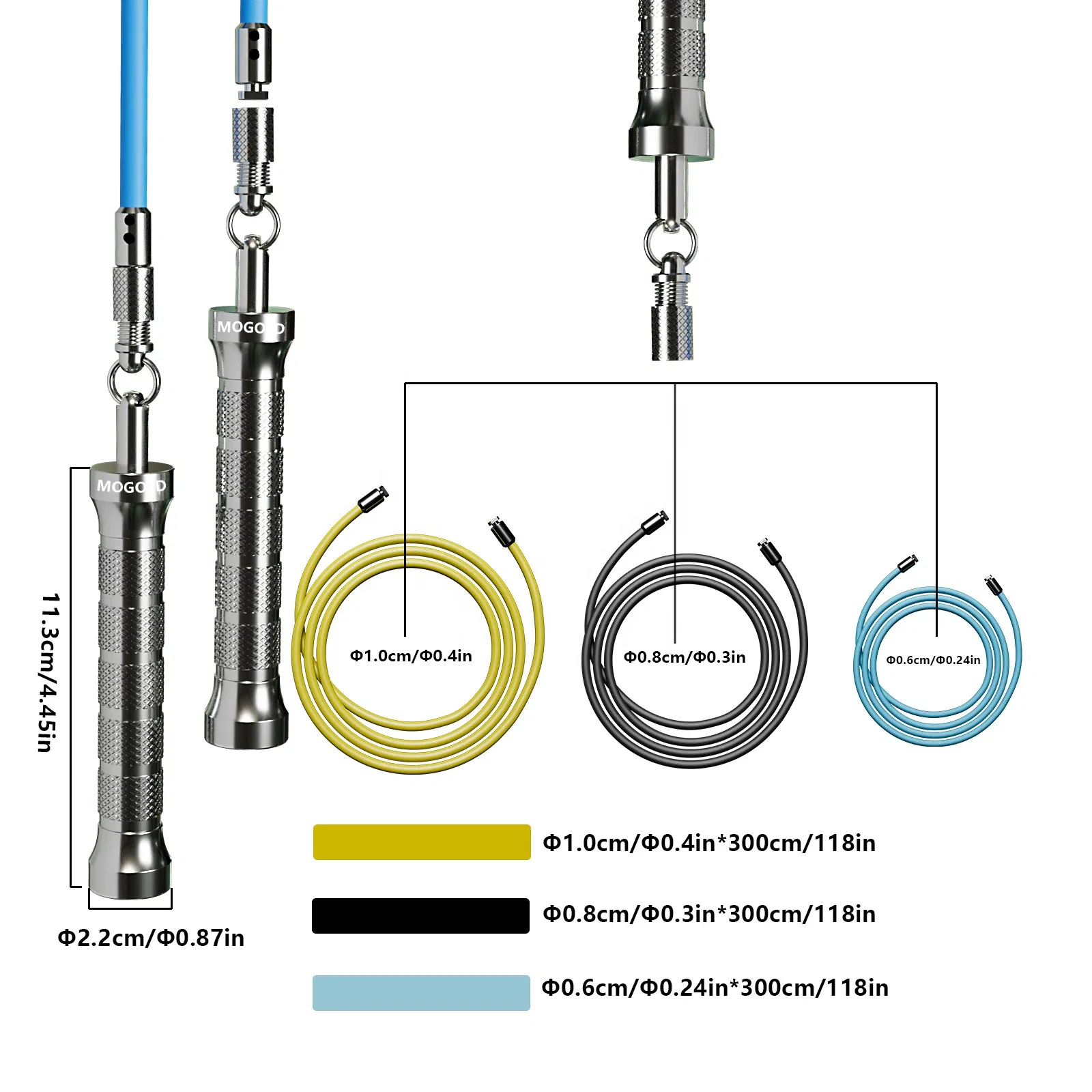 High Quality Weighted Fast Clip Rope Cables Professional Heavy Workout Fitness Weight Loss Jump Rope