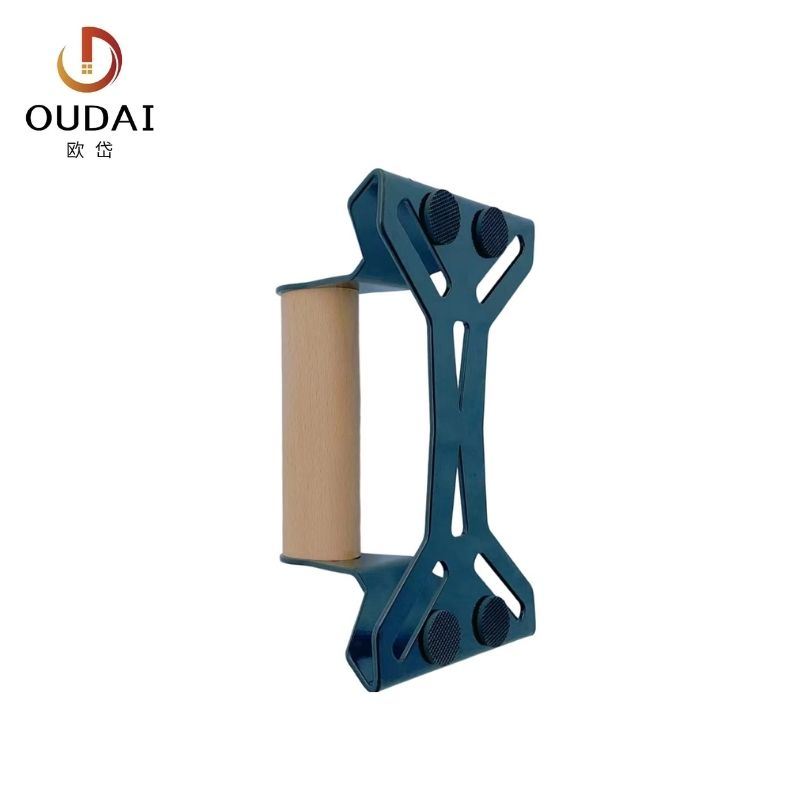 Oudai OEM Heavy Duty Crossfit Gym Steel Push up Bar Wooden Handle