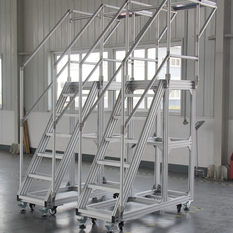 Stairways Aluminium Walkway 3 Step Stairs Slots Aluminum Assembly Set Platform Supplier