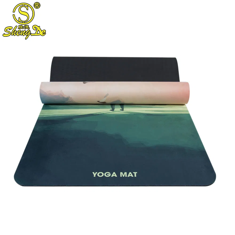 Fashion Sport High Quality Eco-Friendly Custom Print Travel Suede TPE Yoga Mat