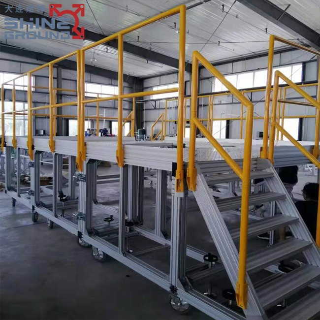 Heavy Duty Aluminum Step Platforms for Production Line Maintenance