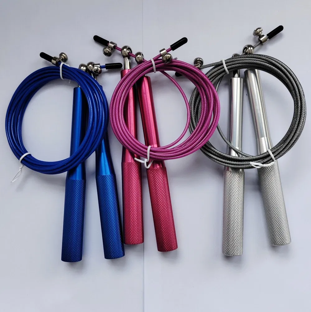 Custom Fitness Adjustable Aluminum Handle Steel Wire Skipping Speed Aerobic Exercise Jump Rope