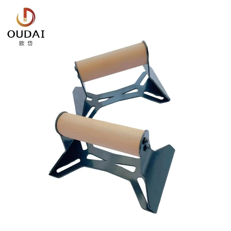 Oudai OEM Heavy Duty Crossfit Gym Steel Push up Bar Wooden Handle
