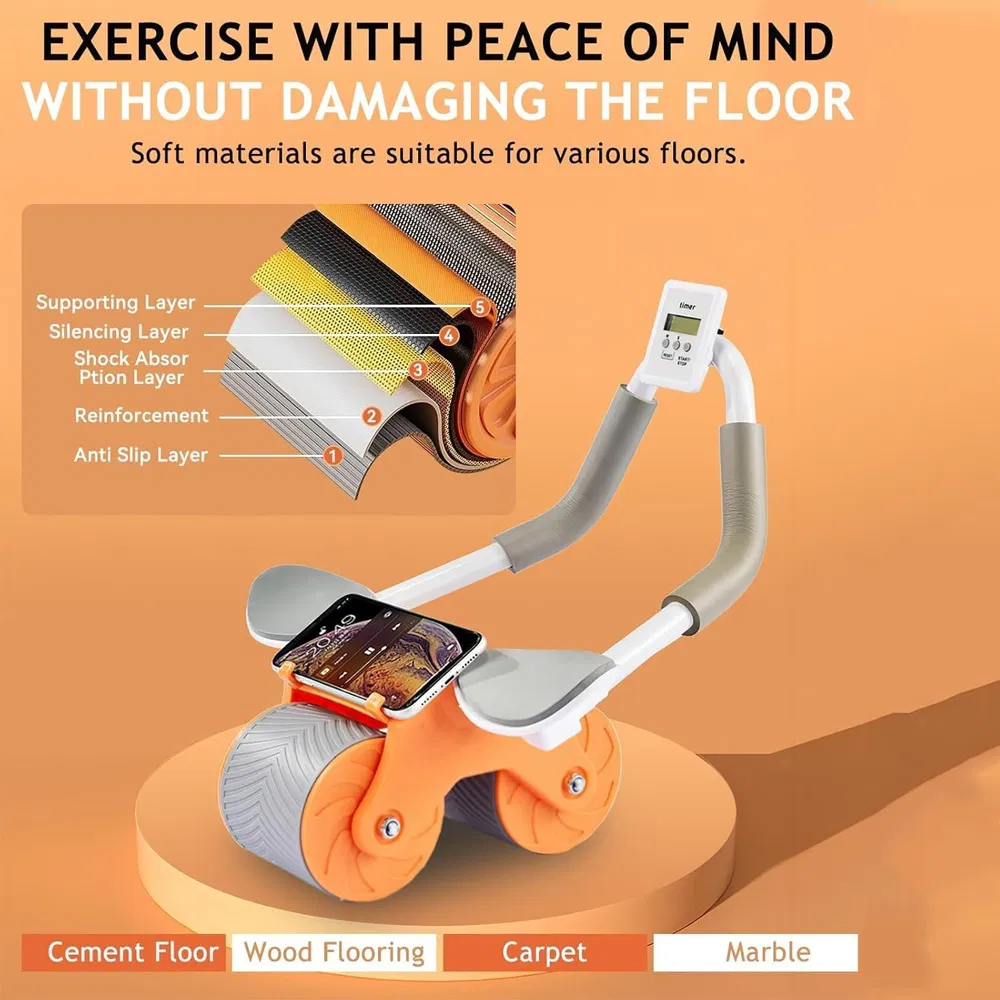 Core Workout Automatic Rebound Assistance Abdominal Exercise ABS Roller Wheel