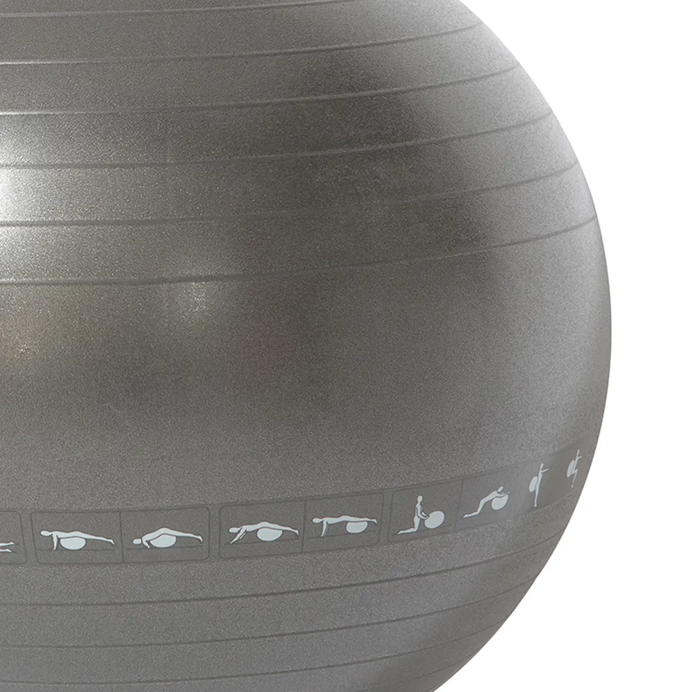 Anti Burst Balance Exercise Ball Gym 55cm Premium Black PVC Yoga Ball