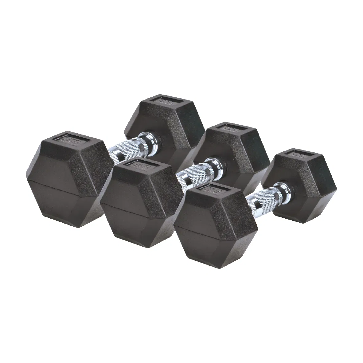 Factory Direct Selling Eco-Friendly Gym Custom Dumbbells Rubber Hex Dumbbell Set