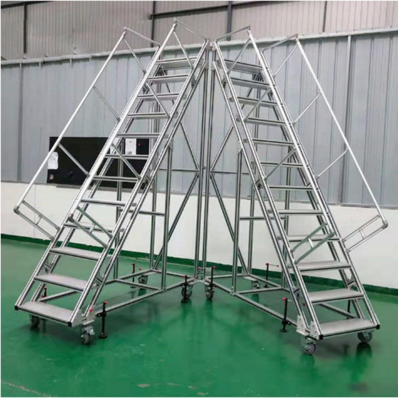 Synrise Aluminum Step Ladder Industrial Step Mobile Platform
