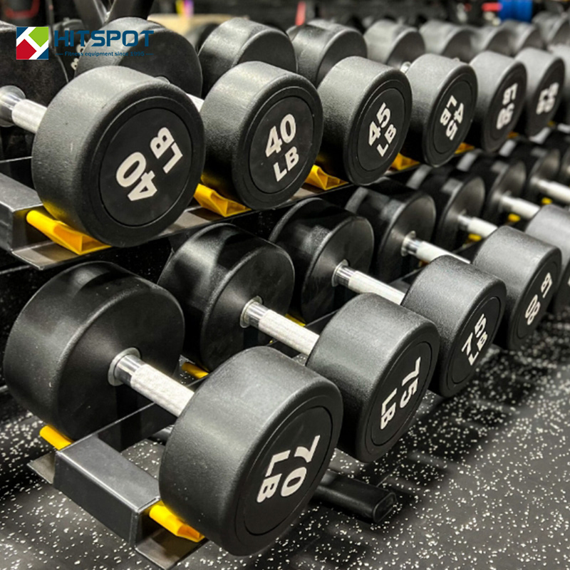 Custom Logo 2.5-50kg Black Rubber Round Dumbbell Set for Gym or Home Work out