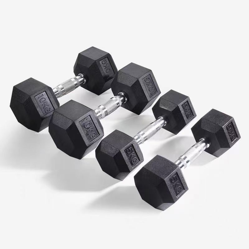 15kg Dumbbells - Men's Fitness Equipment for Home and Commercial Use, Strength Training, Rubber-Coated Hexagonal Electroplated Dumbbells
