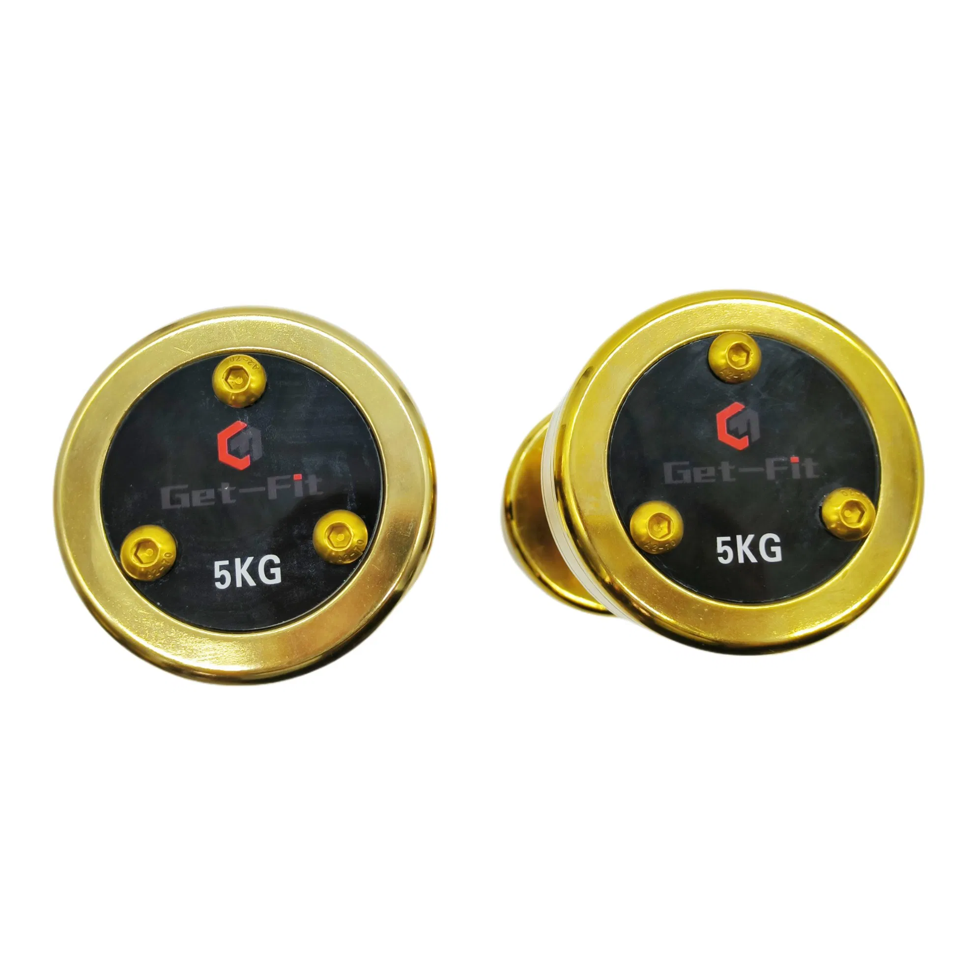 High Quality Gold Dumbbells Titanium Adjustable Round Dumbbell Gold Plating Dumbbells Set