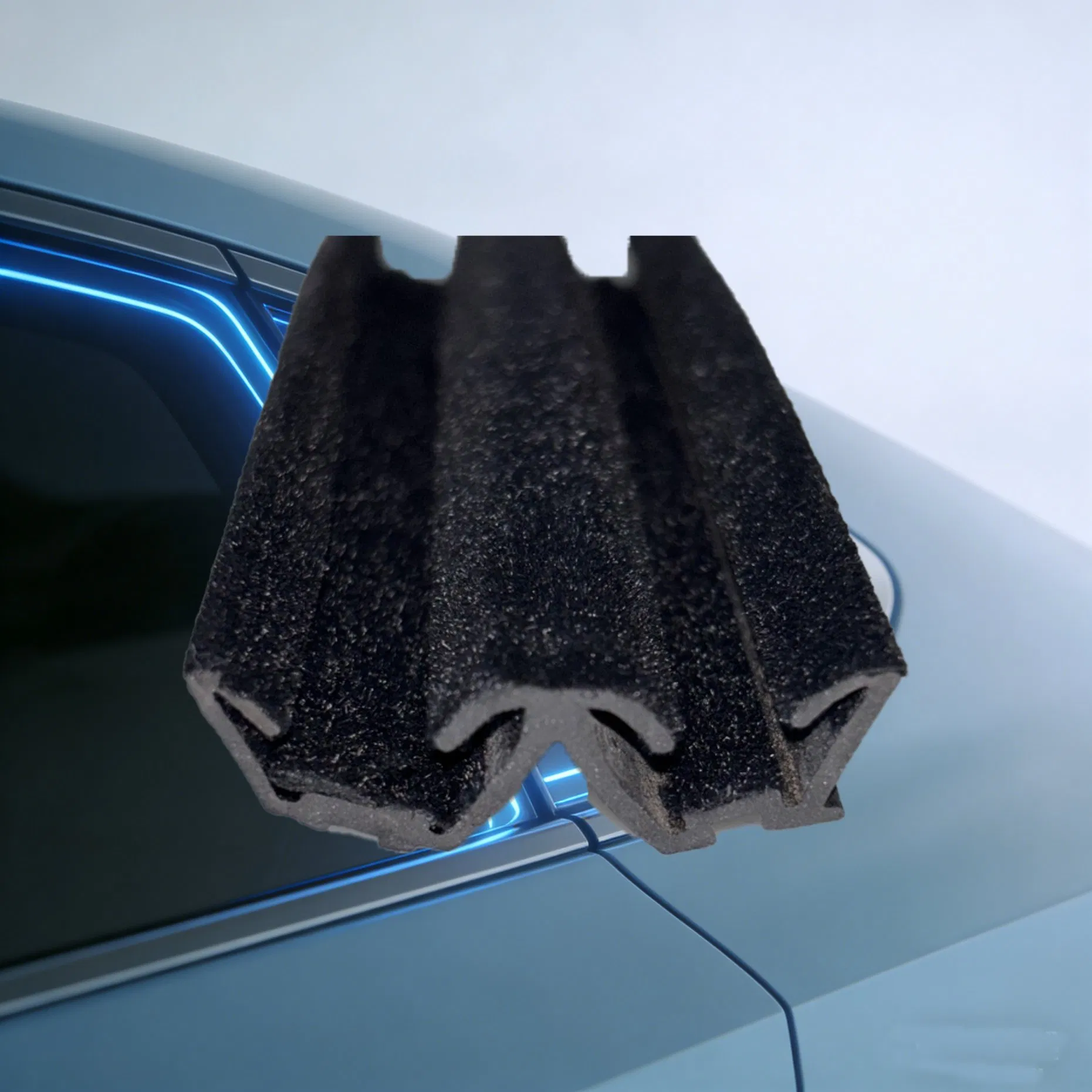 High-Performance Flocked EPDM Sunroof Sealing Strip for Car Window Run Channels, Sliding Door Tracks