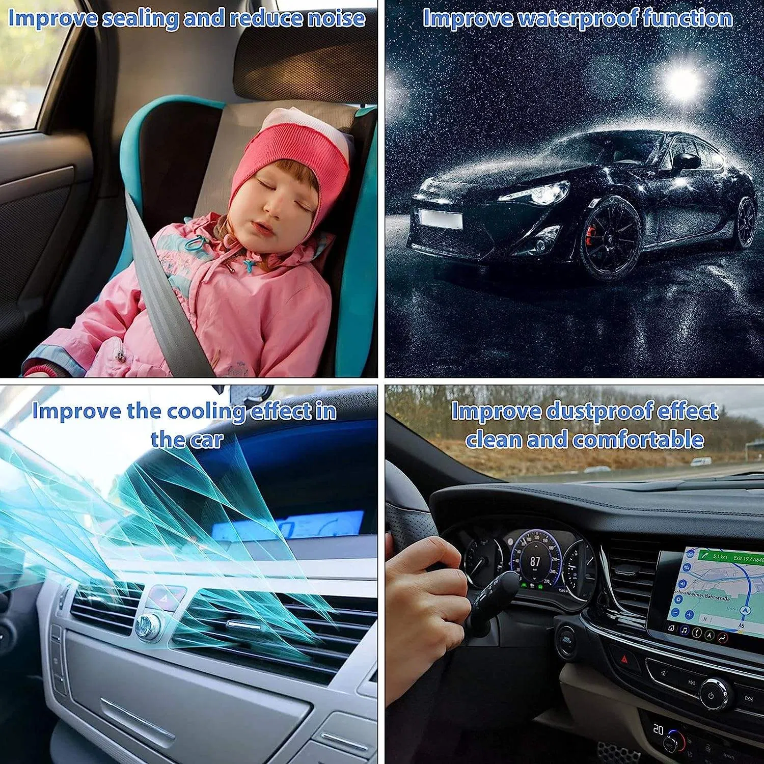 Customized Automotive Door Sealing Strip Car Windshield Weather Strip Sunroof Seal Strip Noise Insulation