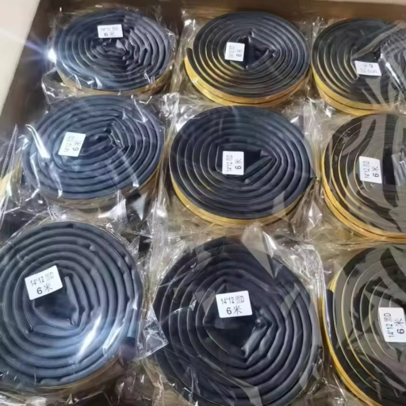 D Shape Automotive EPDM Rubber Foam Seals Car Door D Ring Weather Stripping D Type Edge Protector Trim with Glue Self Adhesive