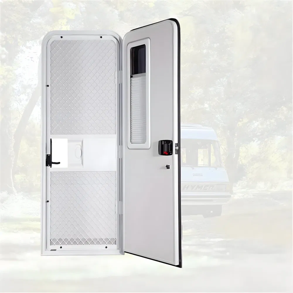 RV Trailer Parts Accessories RV Door Aluminum Frame Waterproof Entry Trailer Door with Anti-Mosquito Screen
