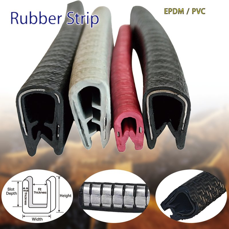 Waterproof PVC U Shape Strip with Steel Core for Automotive Door and Window Sealing