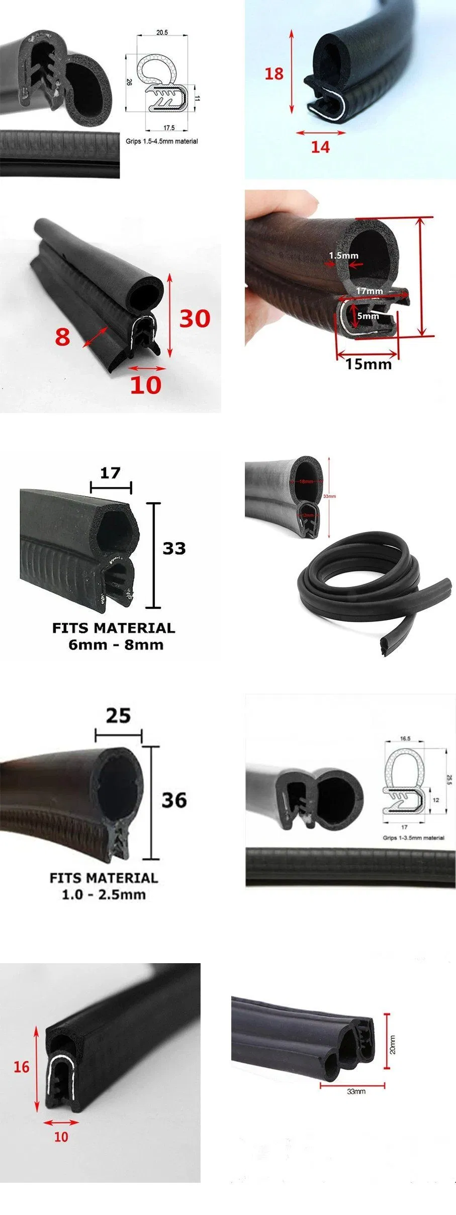 Seal Strip Detailed Dimensions