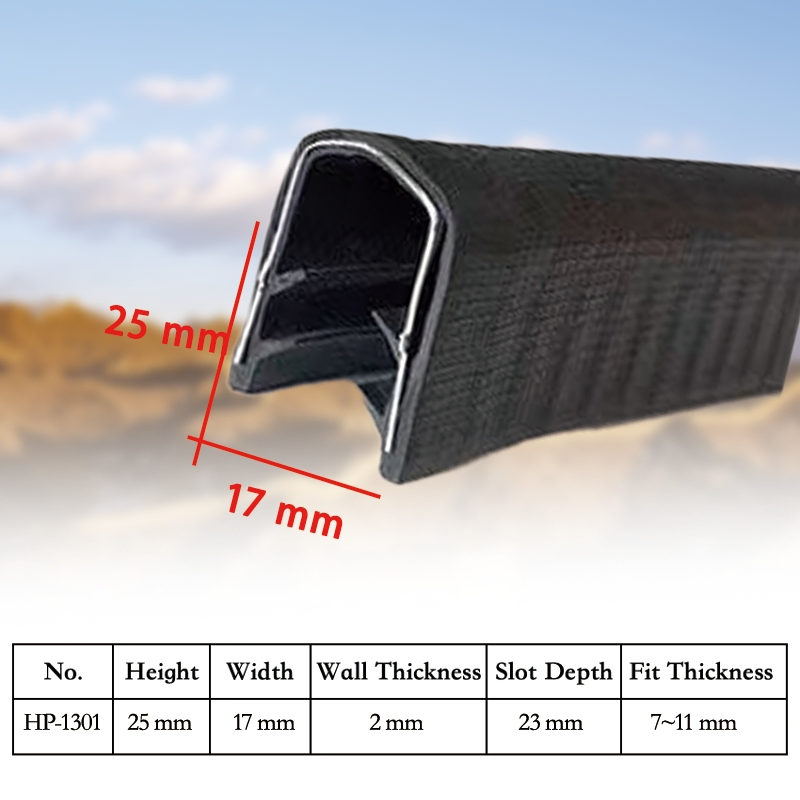 Decorative PVC Edge Trim Seal with Steel Insert for Automotive Door Frames