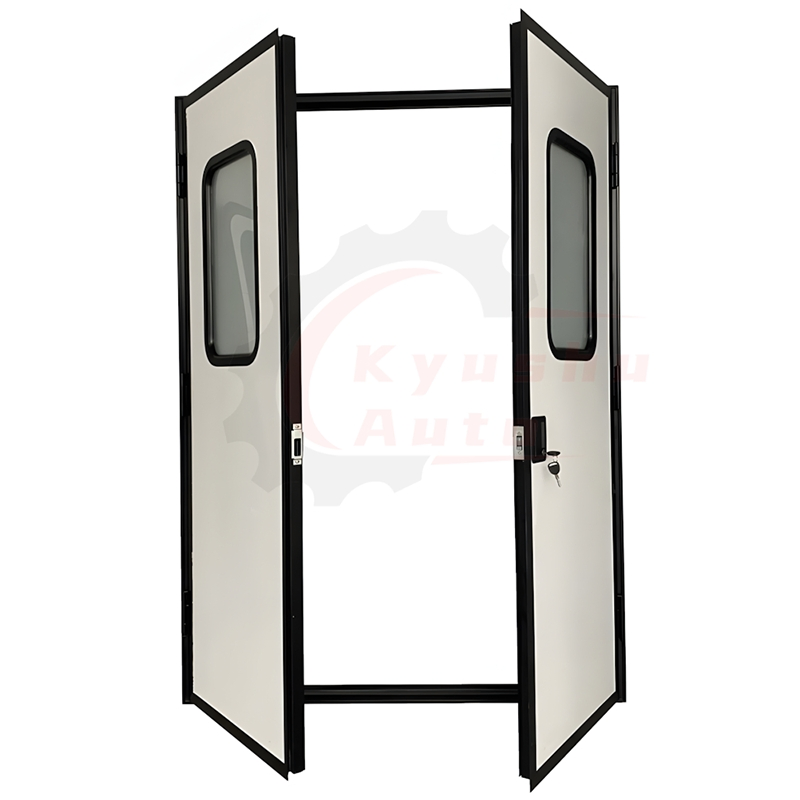 Factory Direct Sales RV Door with Aluminum Black Door Frame and White Panel for Camper 620X1800mm