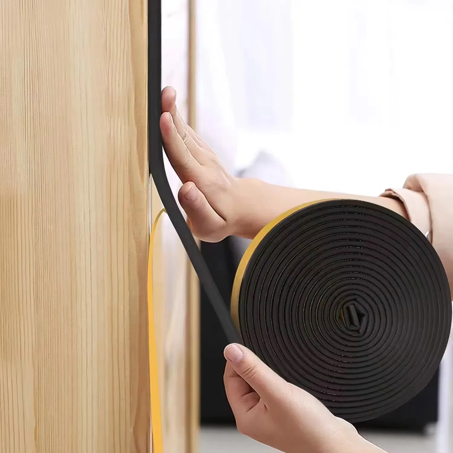 D Shape Automotive EPDM Rubber Foam Seals Car Door D Ring Weather Stripping D Type Edge Protector Trim with Glue Self Adhesive