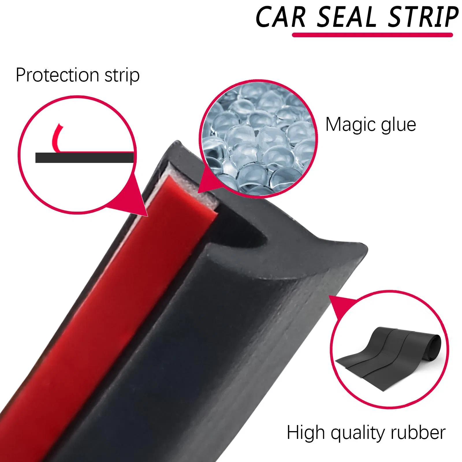 Self Adhesive Automotive Rubber Weather Draft Seal Strip Weatherstrip for Car
