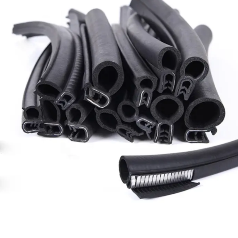 Automotive Grade Multi-Lobe D Shape Rubber Seal Strip with Metal Insert for Bus and Truck Door, Waterproof and Sound Insulation