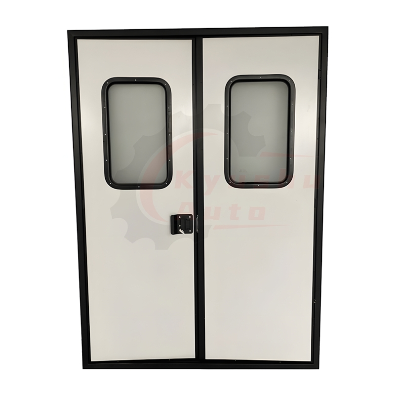Factory Direct Sales RV Door with Aluminum Black Door Frame and White Panel for Camper 620X1800mm