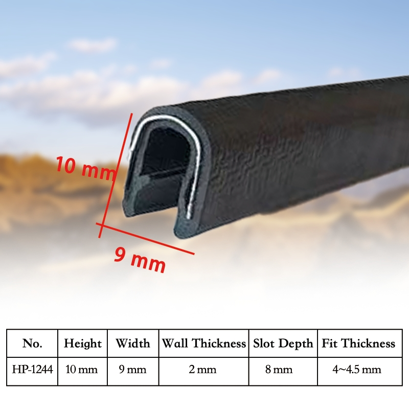 Decorative PVC Edge Trim Seal with Steel Insert for Automotive Door Frames