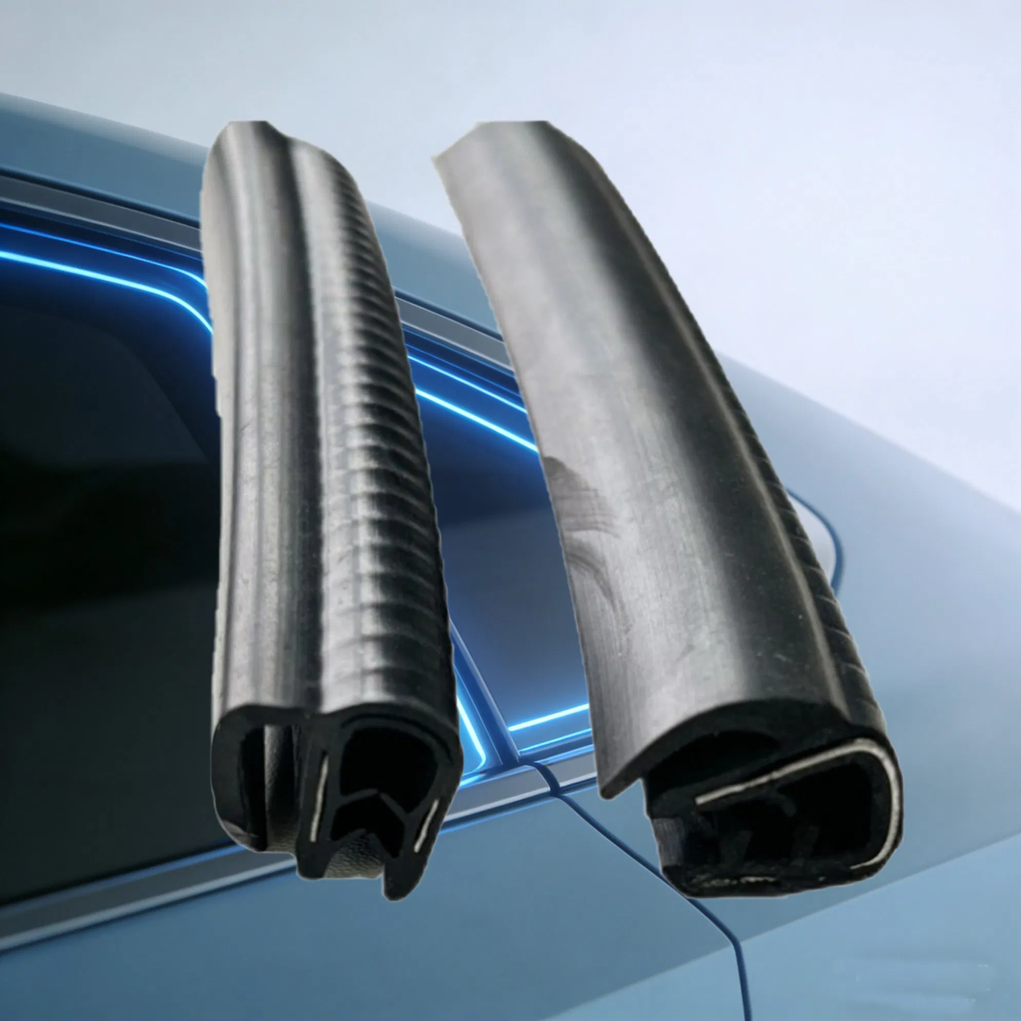 All-Rubber Light Bulb Decorative Seal Strip for Heavy-Duty Vehicles and Marine with Metal Carrier