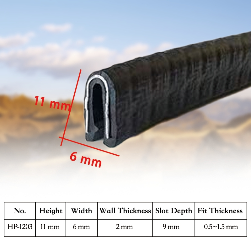 Decorative PVC Edge Trim Seal with Steel Insert for Automotive Door Frames