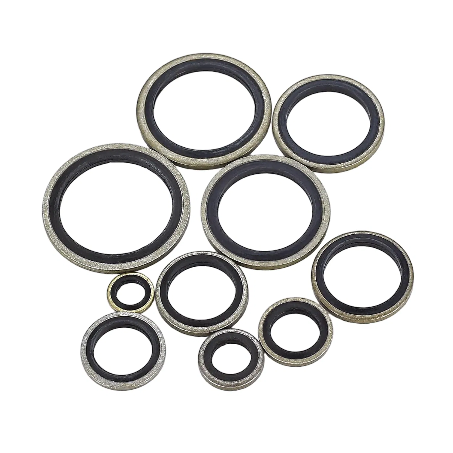 Bonded Seal Washers, Automotive Self-Centered Seal Gasket Set, Rubber Metal Bonded Sealing Washers, Hydraulic Oil Pipe Seal Gasket Washer