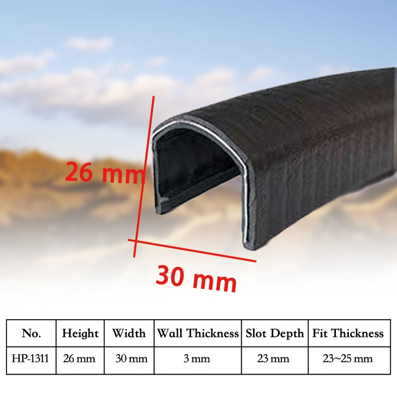 Automotive PVC U Channel Trim with Steel Strip for Door Frame Sealing