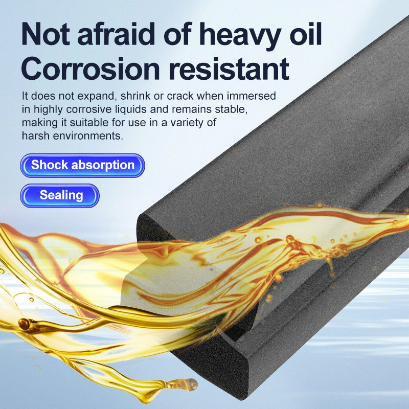 Thickened Black Sponge Sealing Strip High-Density Foam Cushioning Shock Absorbing Cushion Block Sound Insulation Anti-Collision Shaped Rubber Strips