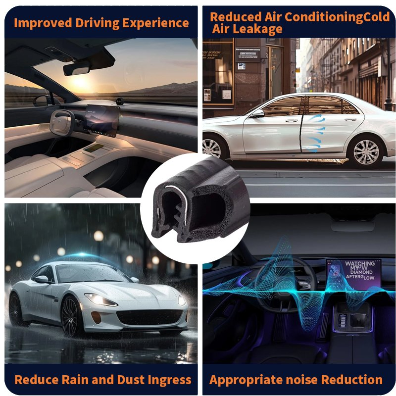 Automotive OEM Durable Waterproof Rubber Manufacturing for Windshield Sealing Decorative Dust-Proof Rubber Sealing Strip