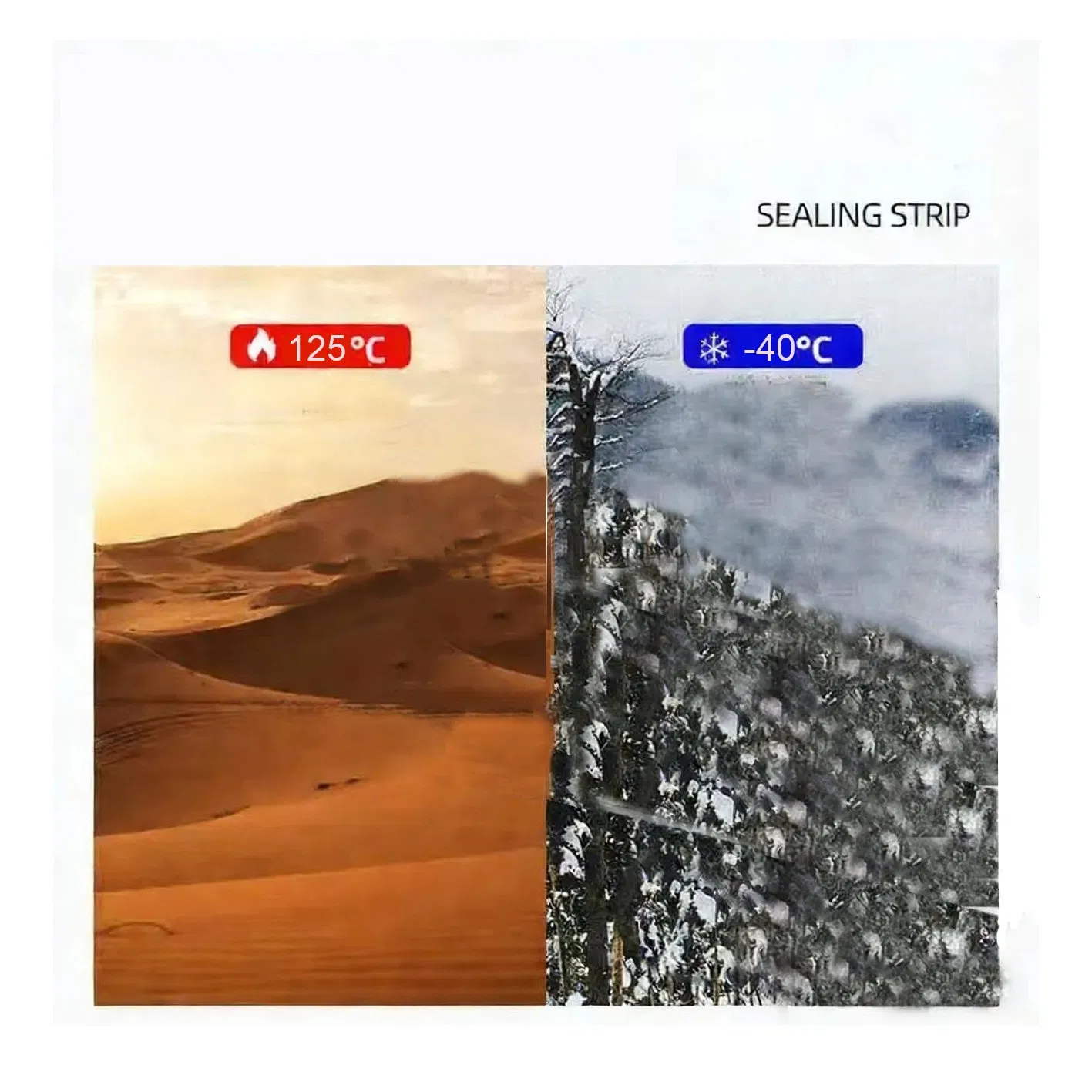 Weatherproof Automotive Trunk and Hood Seal Strip with High-Density Sponge Foam for Machinery Bodywork