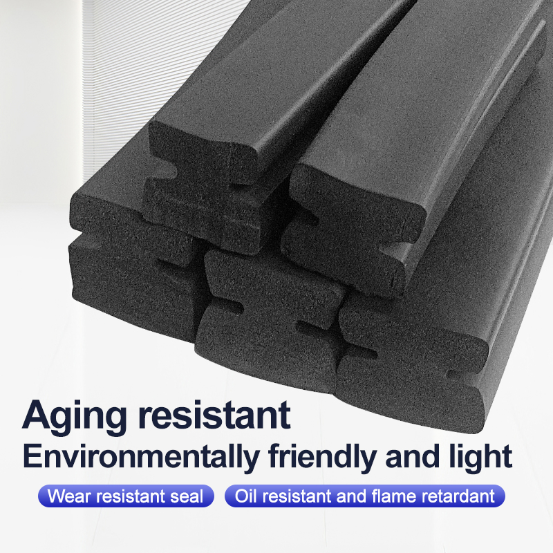 Thickened Black Sponge Sealing Strip High-Density Foam Cushioning Shock Absorbing Cushion Block Sound Insulation Anti-Collision Shaped Rubber Strips