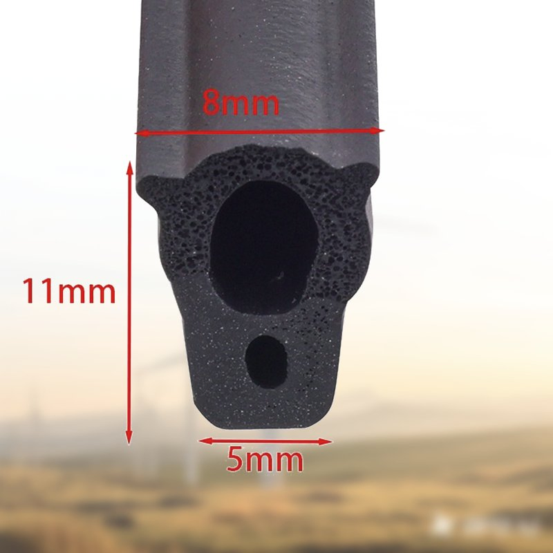 Black EPDM Weatherstrip with Tape for Aluminum Door Sealing