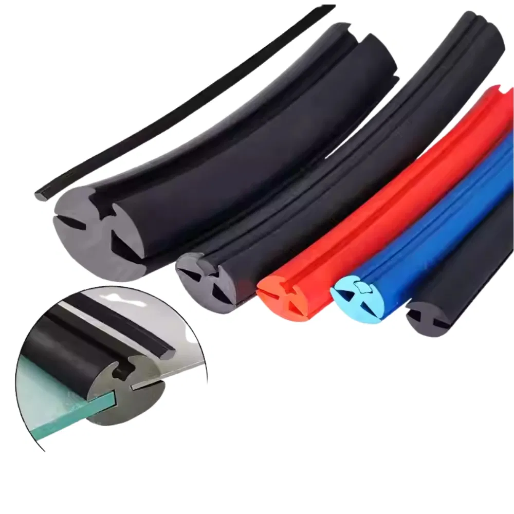 Three-Port EPDM Glass Sealing Strip for Automotive &amp; Cabinet Use, Waterproof H-Shape Rubber Seal with Noise Reduction