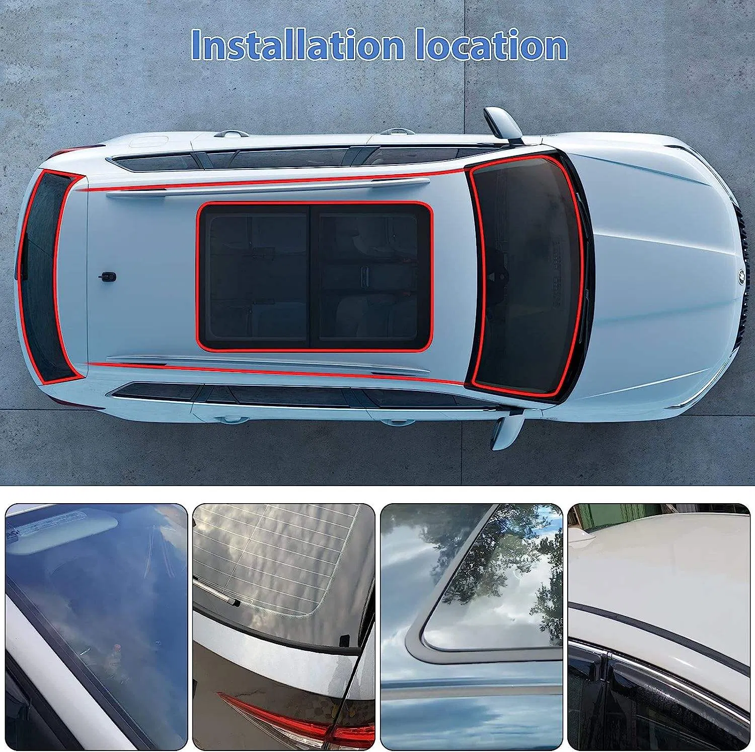 Customized Automotive Door Sealing Strip Car Windshield Weather Strip Sunroof Seal Strip Noise Insulation