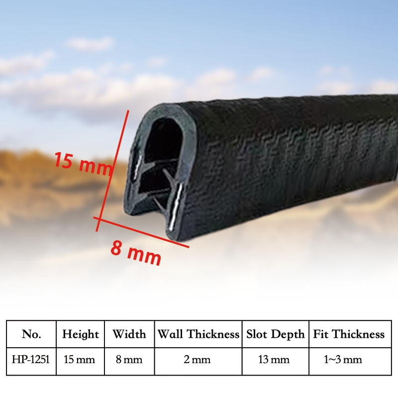 Waterproof PVC U Shape Strip with Steel Core for Automotive Door and Window Sealing