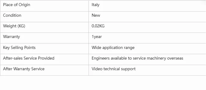 Specification Chart 1