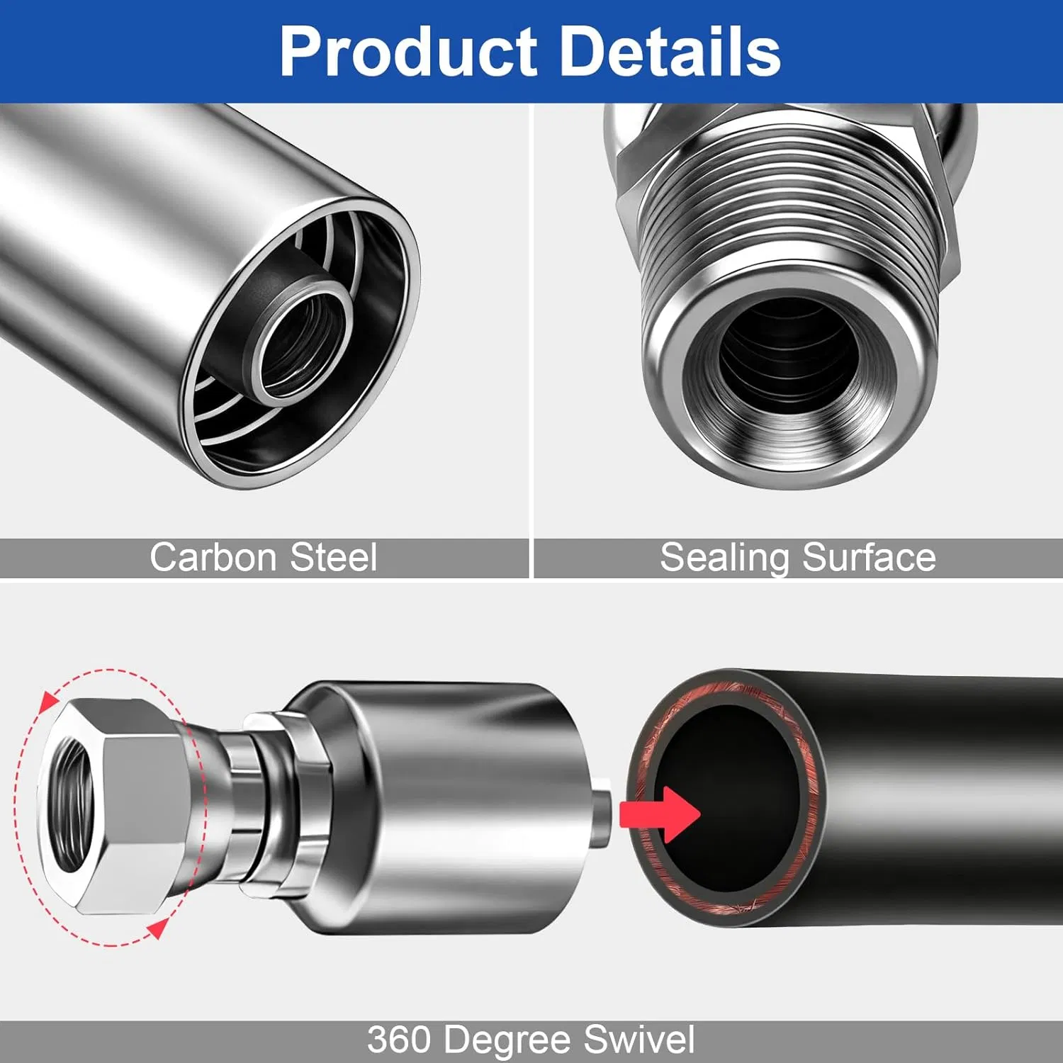 High Pressure Custom Hydraulic Hose Assembly SAE 100 R2at 1/4"-1" with NPT Fittings, Huaj Factory OEM Service