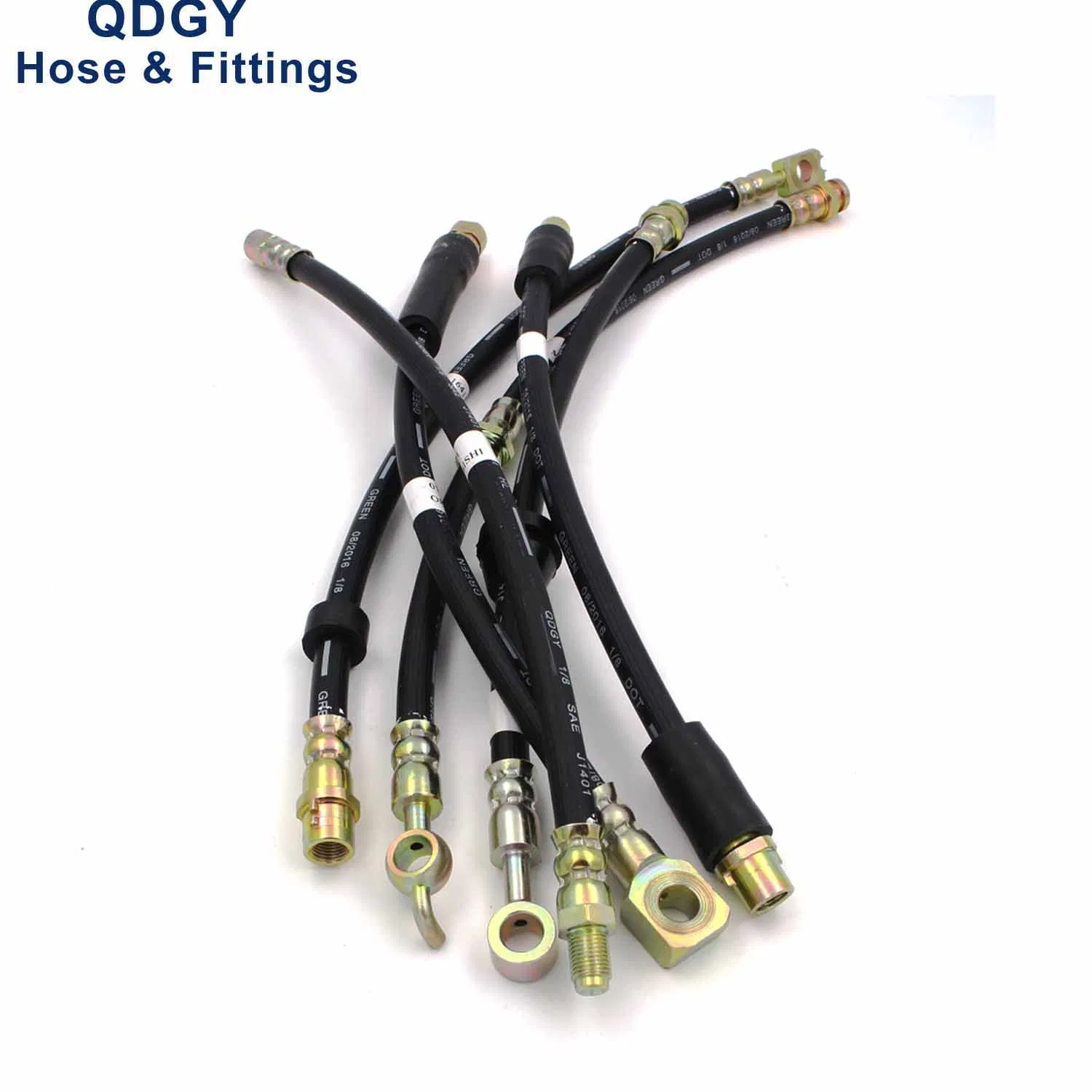 DOT Approved Brake System SAE J1401 Fmvss106 Standard Rubber Brake Hydraulic High Pressure Flexible Car Automobile OEM Brake Fuel Oil Pipe Tube Hose Assembly