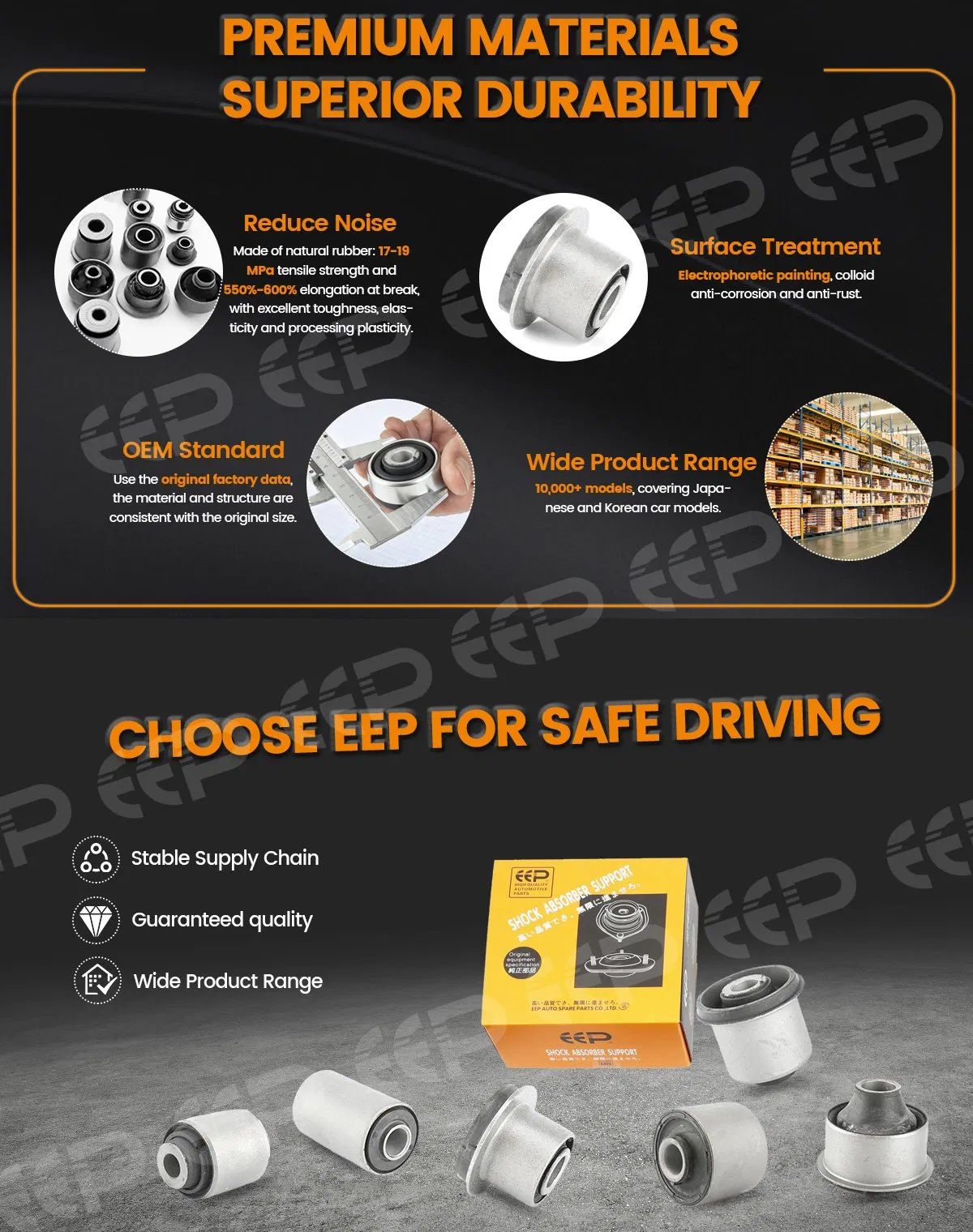 Eep Auto Parts Rubber Suspension Bushing for Toyota Honda Nissan Mazda Mitsubishi Control Arm Bushing