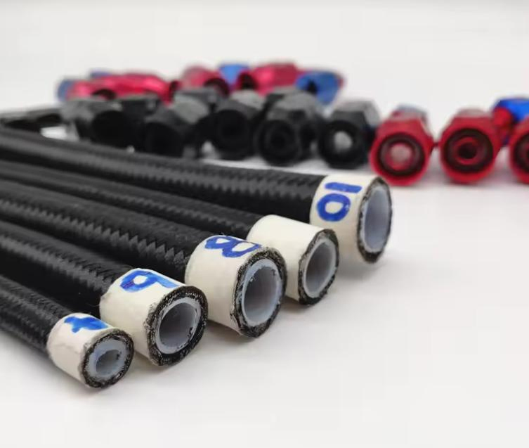 Custom Length Racing Automotive An4 An6 An8 An10 An12 An16 PTFE-Braided Smooth Bore Fuel Cooling Hose Assembly