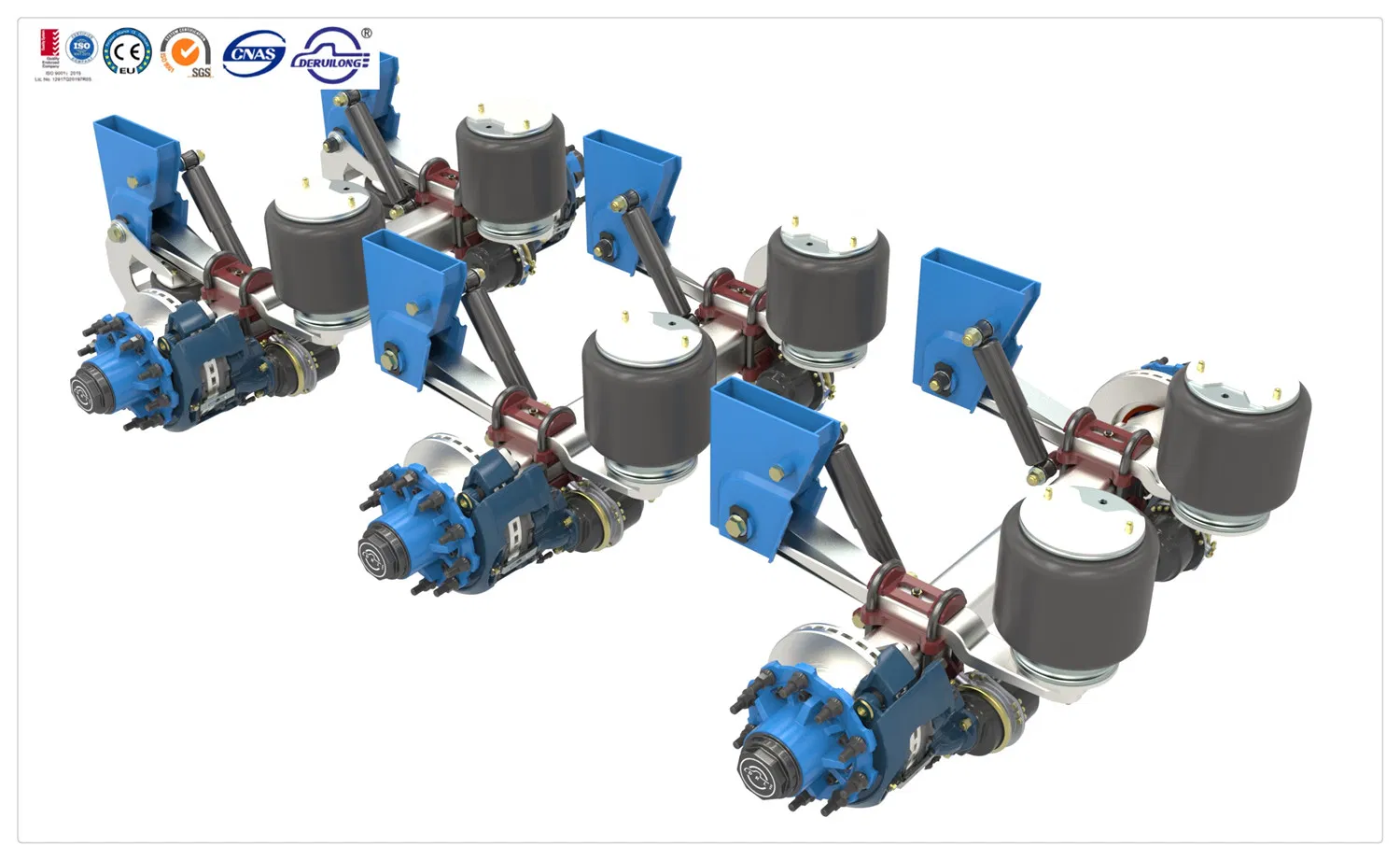 Air Suspension for Trailer and Semi-Trailer with Single Leaf and Lift Kit