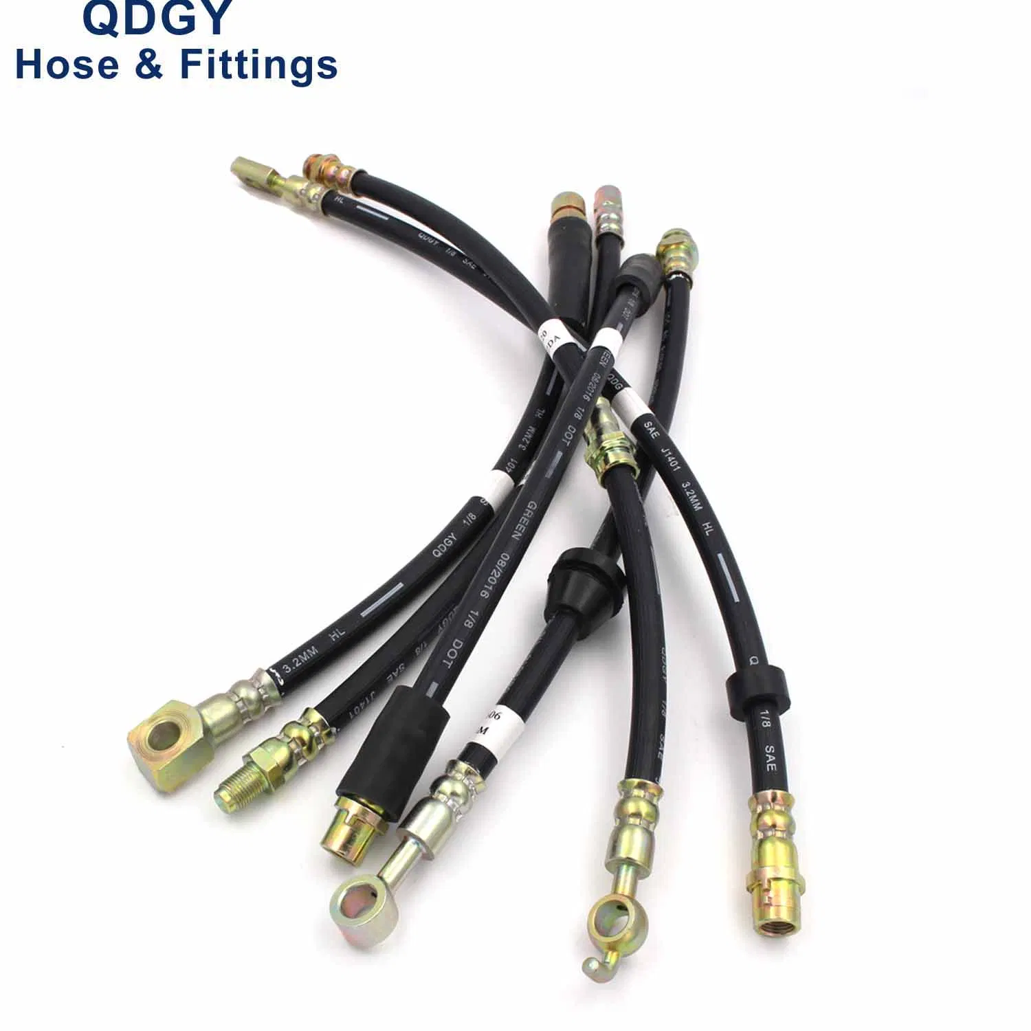 DOT Approved Brake System SAE J1401 Fmvss106 Standard Rubber Brake Hydraulic High Pressure Flexible Car Automobile OEM Brake Fuel Oil Pipe Tube Hose Assembly
