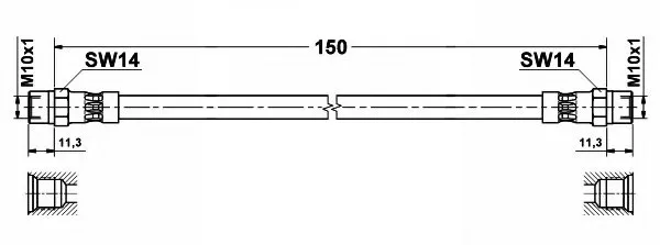 Flexible Braided Rubber Brake Hose